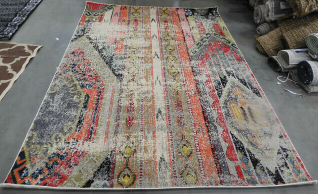 LIGHT GREY / MULTI 6′-7″ X 9′-2″ Damaged Rug Reduced Price 1172603466 MNC222G-6
