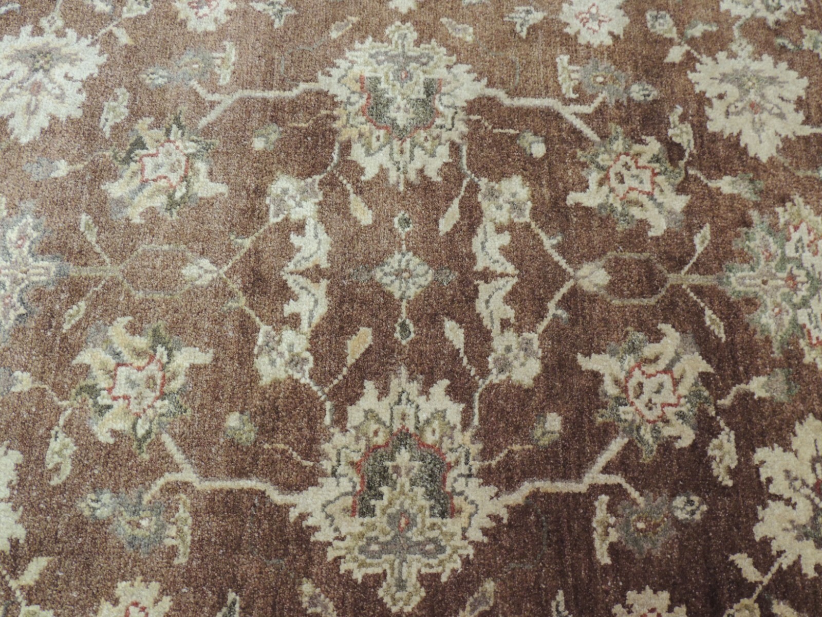 6×9 OUSHAK Oushag Area rug wool GORGEOUS Brown Beige Rust Green Gold plush pile