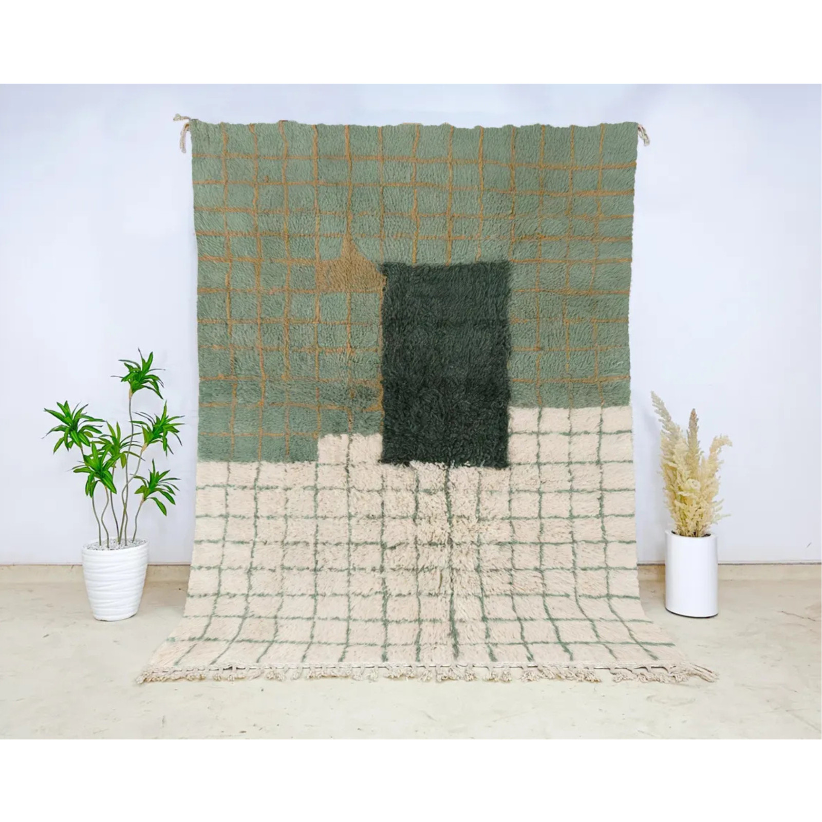 Scandinavian Modern Multicolor Wool Area Rug Abstract Geometric Handwoven Carpet