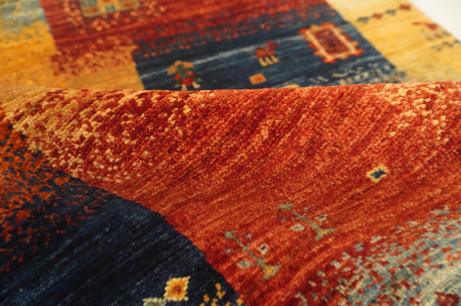 3 x 4 ft Multicolor Nomadic Gabbeh Afghan Hand Knotted Tribal Area Rug