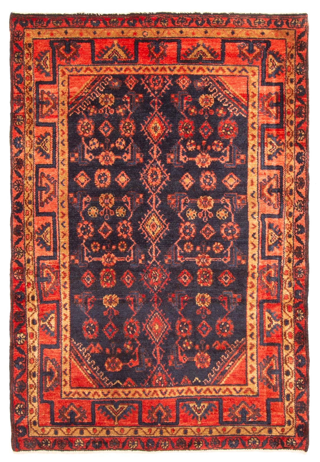 Vintage Traditional Hand-Knotted Area Rug 3’6″ x 5’5″ Oriental Wool Carpet