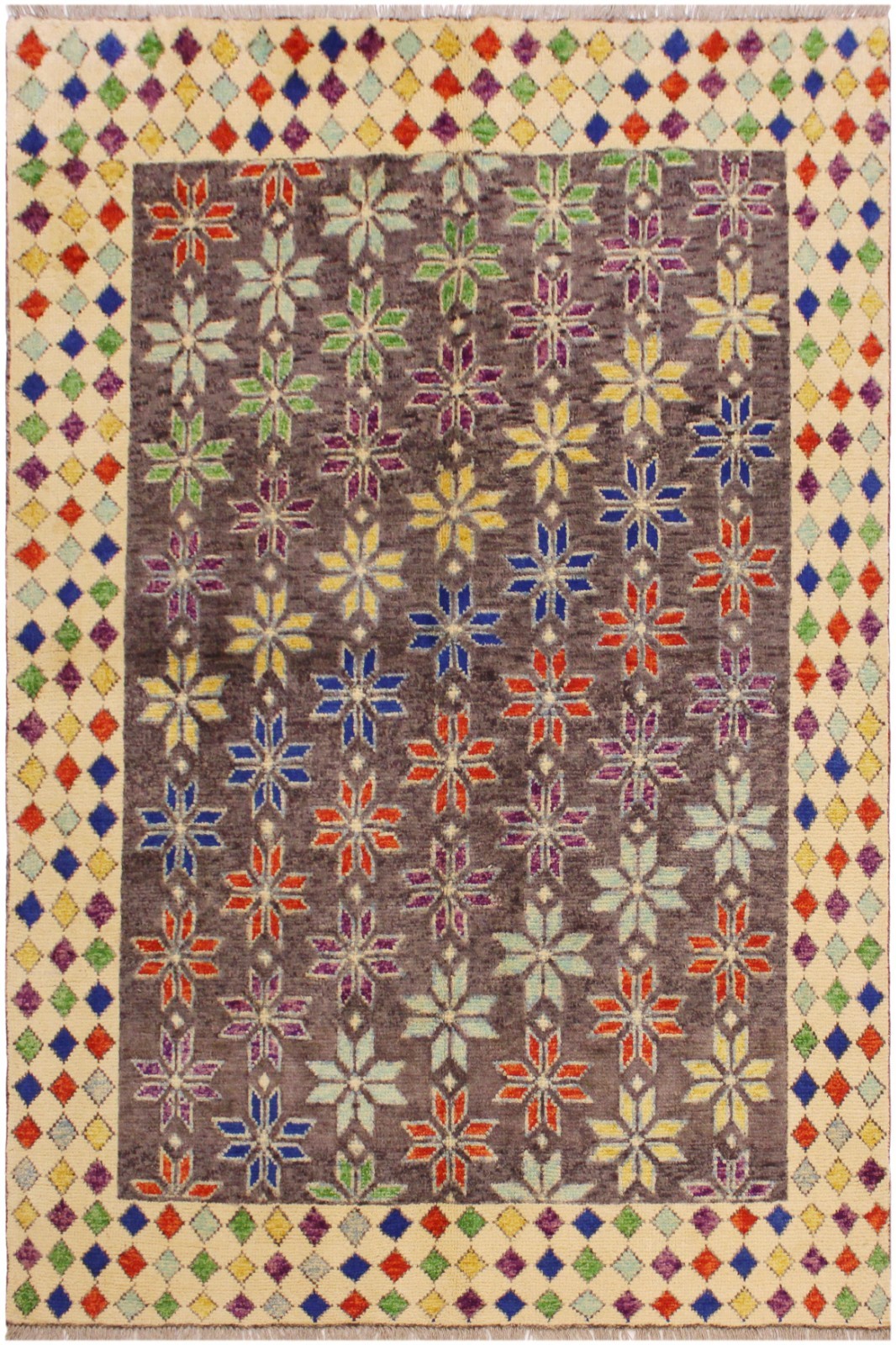 Shabby Chic Balochi Hand Knotted Wool Rug – 4’11” x 6’5”