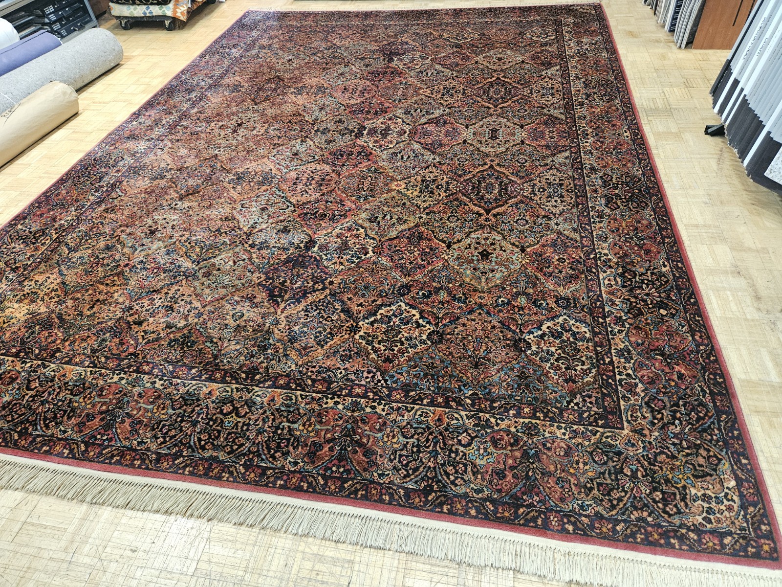 12×16 KARASTAN MULTICOLOR PANEL KIRMAN ANTIQUE ORIGINAL 717 100% WOOL RUG VGC