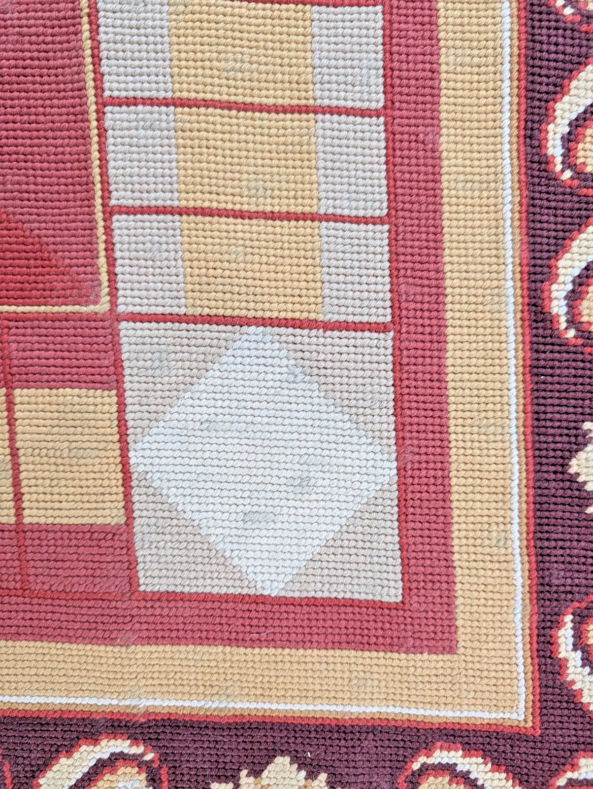 amazing vintage French Aubusson hand knotted medallion Needlepoint wool Rug 9×12