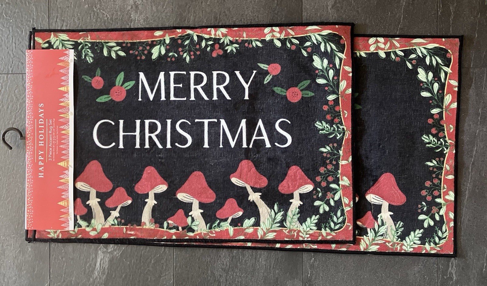 Christmas 3-Piece Accent Rug Set (2- 20×30 & 1- 20×40) Skid-Resistant Washable