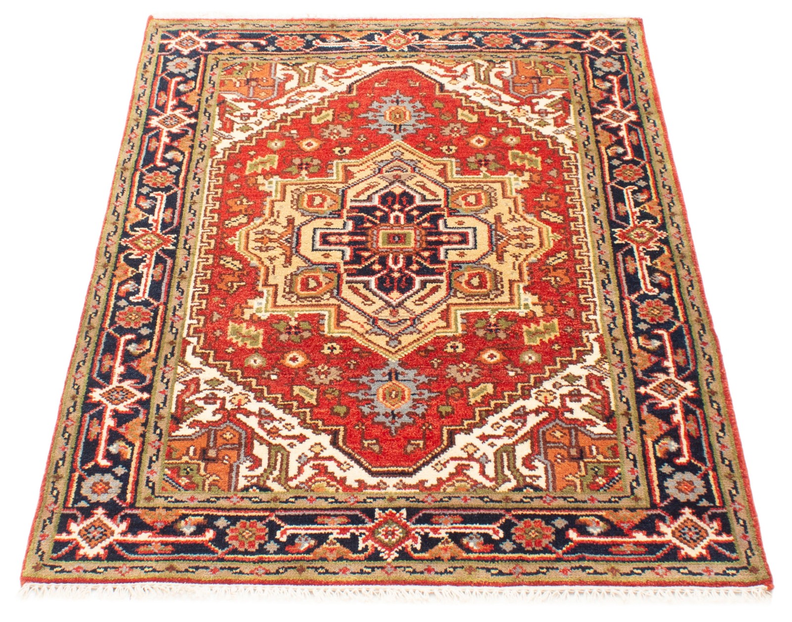 Vintage Traditional Hand-Knotted Area Rug 4’0″ x 5’9″ Oriental Wool Carpet