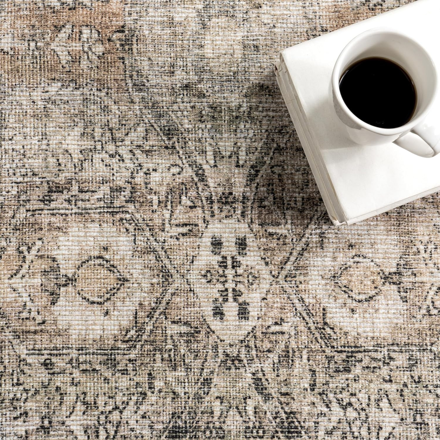 Hillstone 9′ x 12′ Vintage Medallion Area Rug – Soft, Durable, Easy Clean