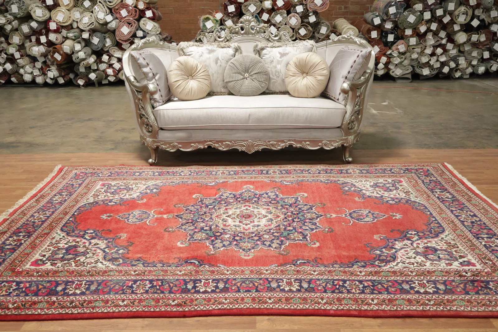 Oversized 7×11 Traditional Rug Hand-Knotted Wool Medallion Floral Carpet