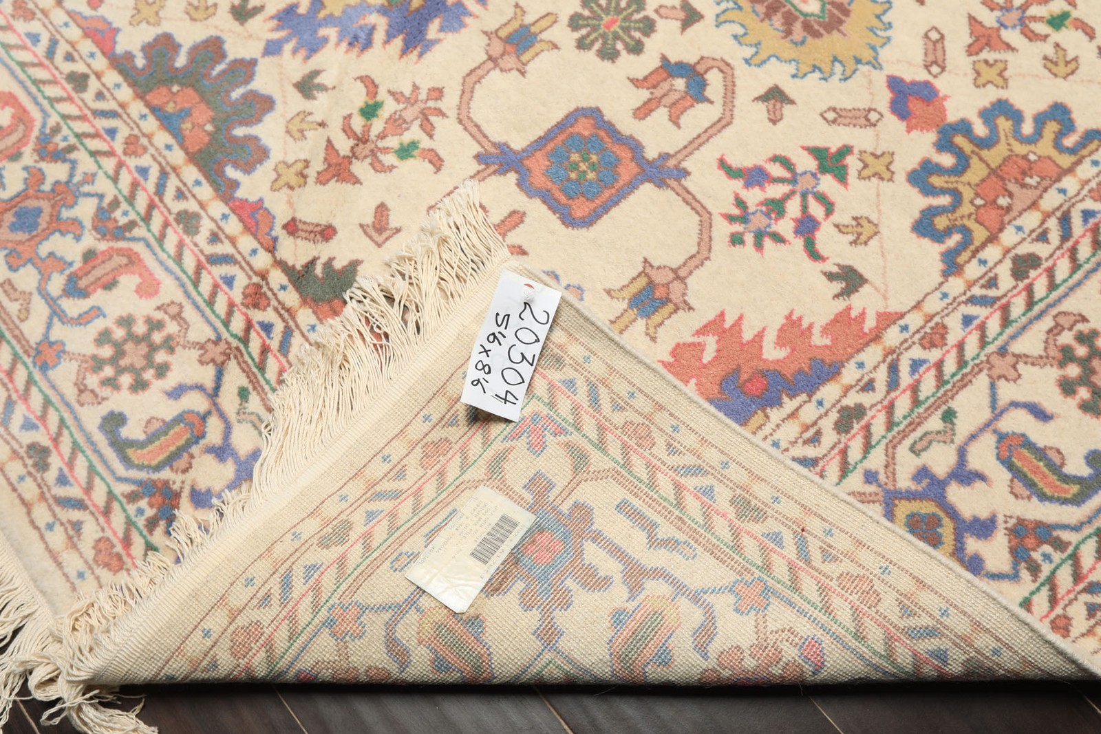 5’6”x8’6” Hand Knotted Wool Ivory Oushak Arts & Crafts 150 KPSI Rug
