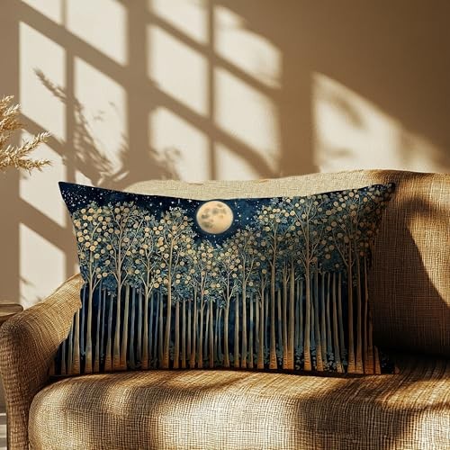 Rustic William Morris Night Moon Forest 20″ x 12″ (Pack of 1) Forest-moon 14