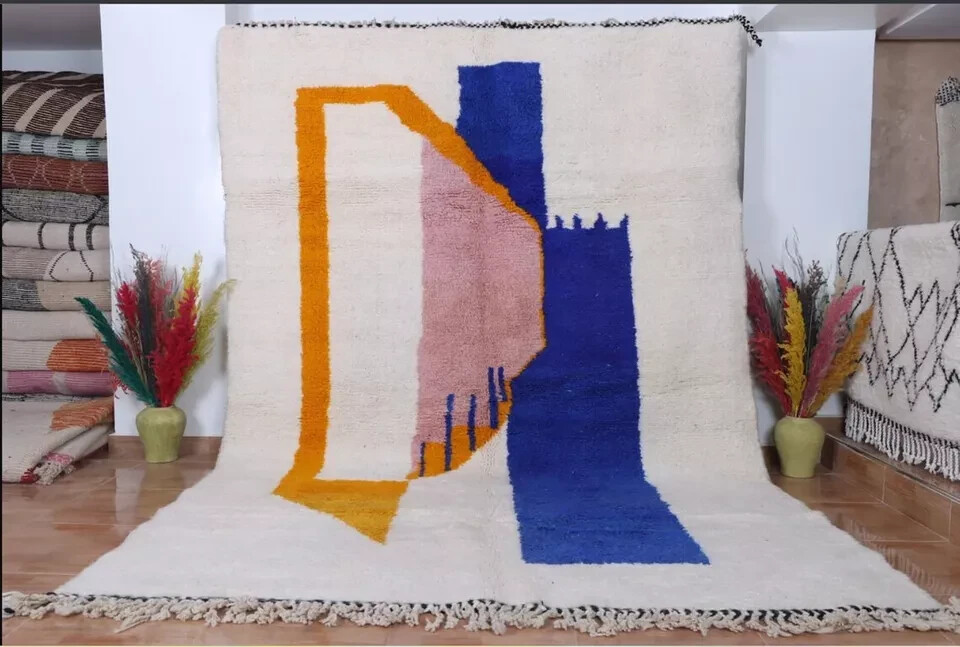 its trending Hand knotted, Beni Ourain rug, Soft wool Moroccan rug living room