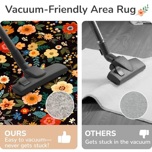 5×7 Area Rugs for Living Room Vacuum-Friendly Machine Washable Area Rug