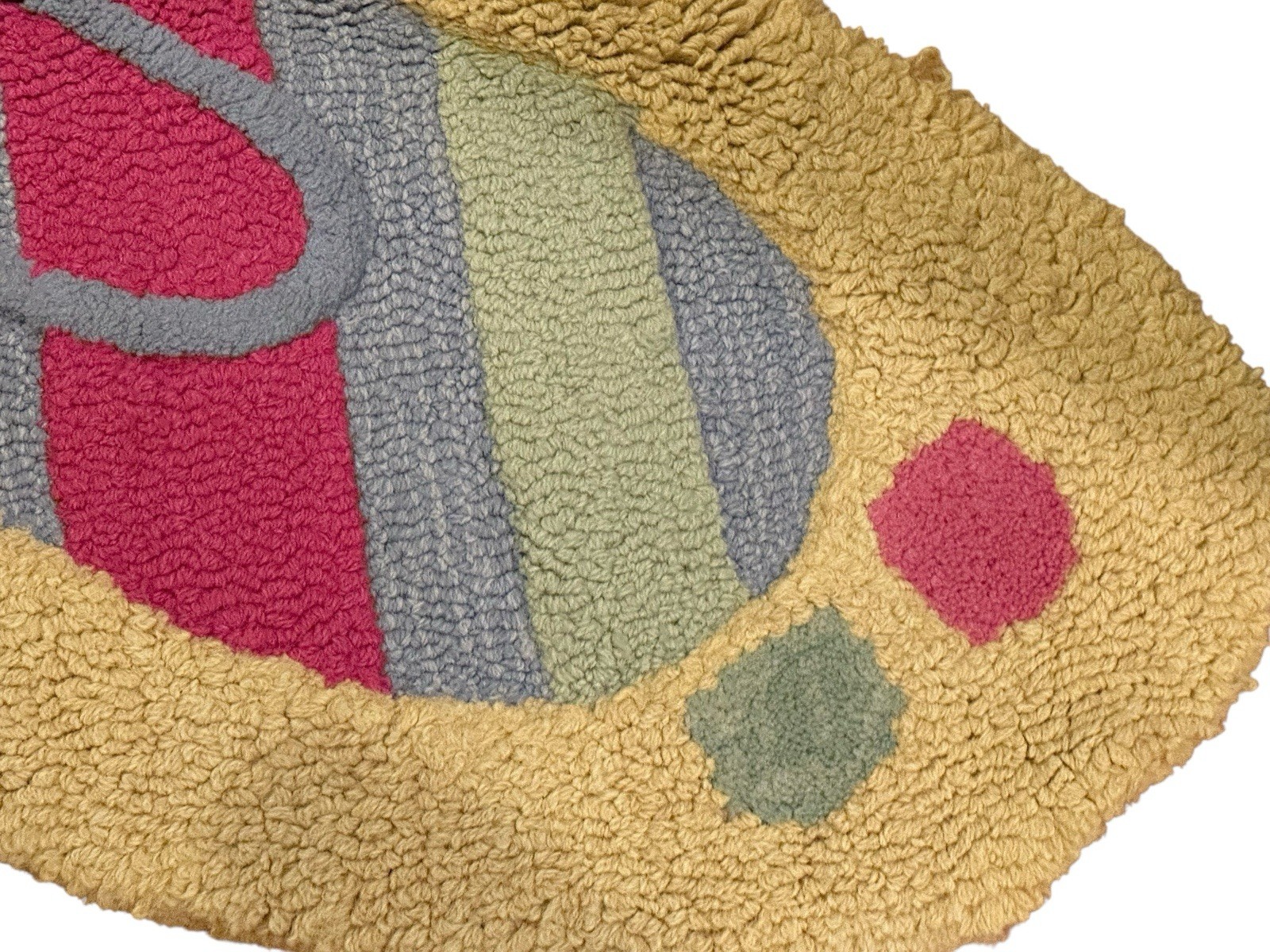 RARE Vintage Pottery Barn Kids Butterfly Wool Rug 3.5×3.5 Nursery Decor Plush