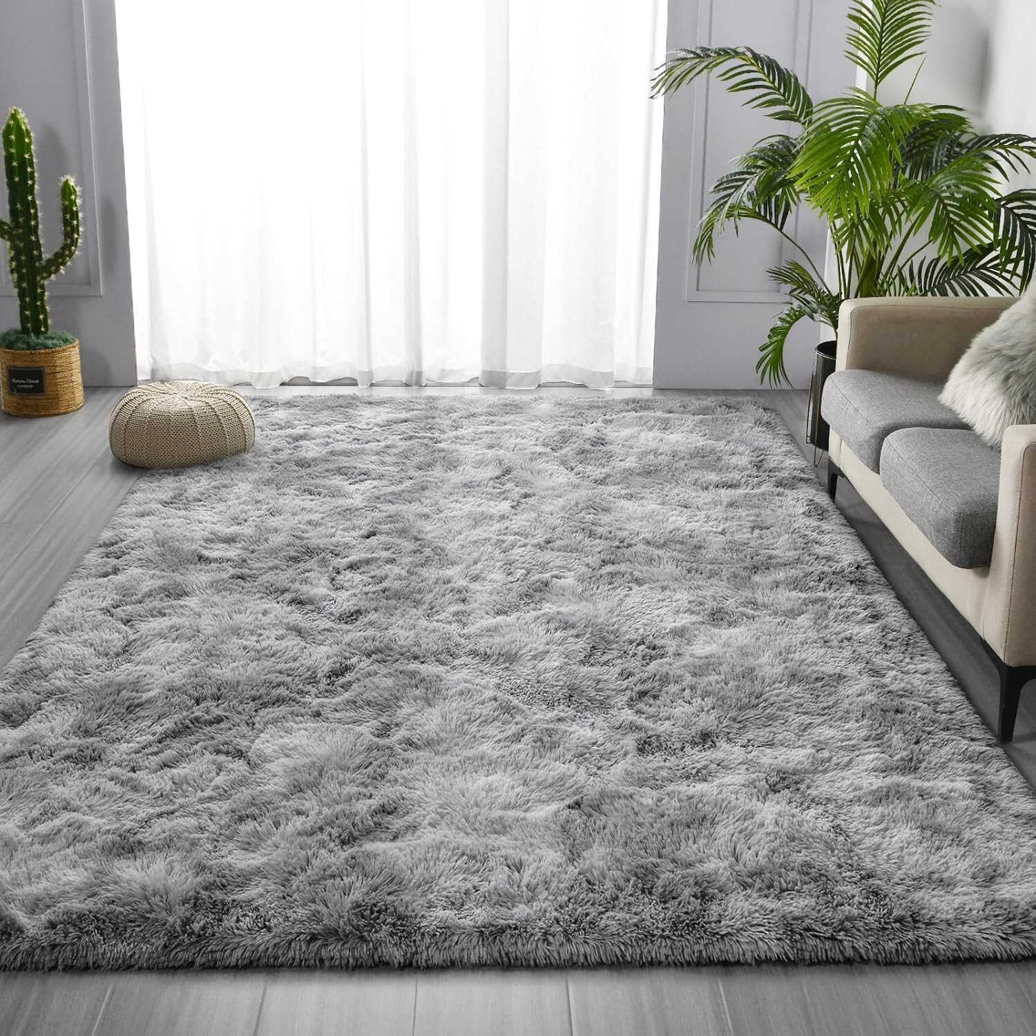 Alfombras de felpa teñidas con efecto tie-dye para sala de estar de 6 x 9 US NEW