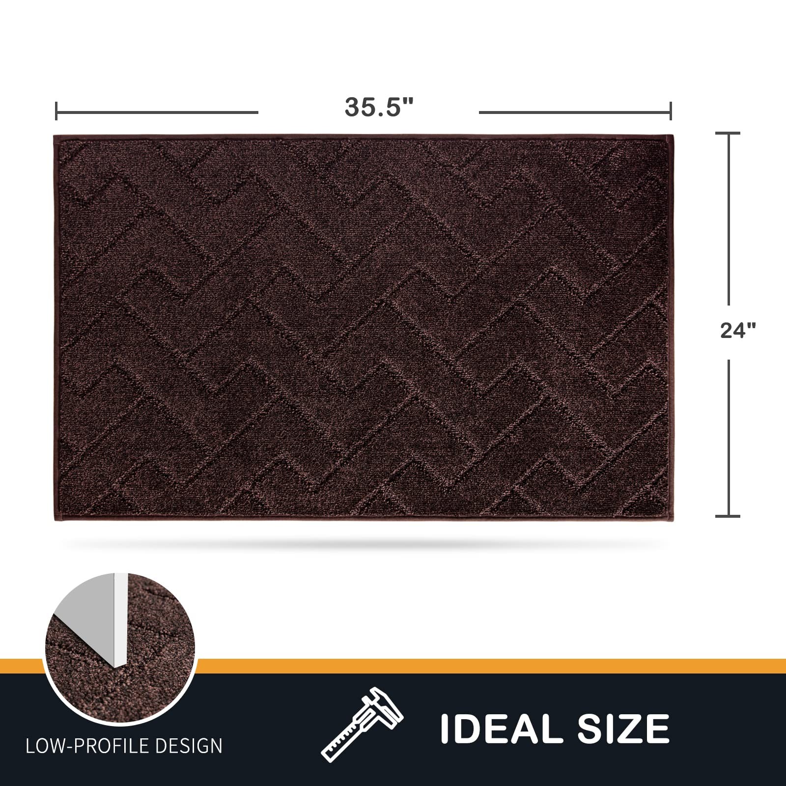 Dirt Trapping Door Mat 24″ x 35.5″, Non-Slip Machine Washable Entry Rug, Dog …