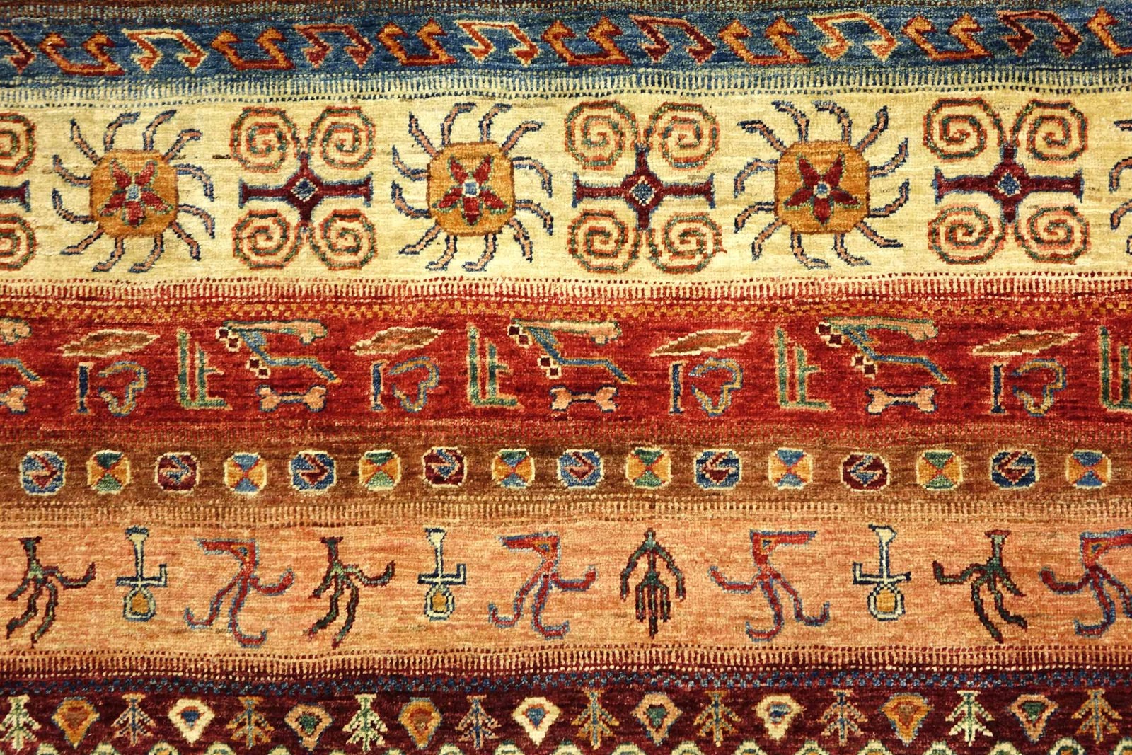 Afghan Khorjin Shaal Carpet Hand-knotted 200×300 Red Pictorial Wool