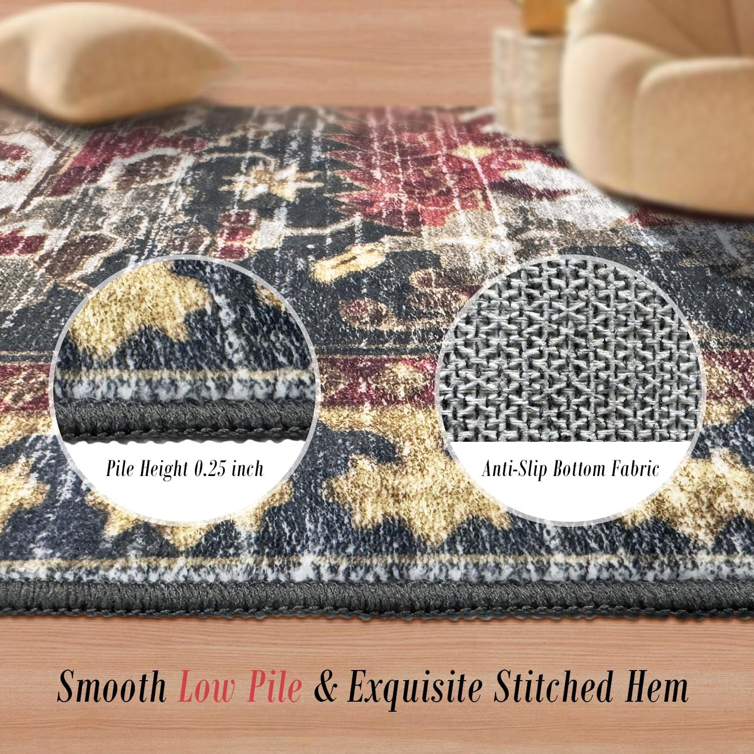 Washable Area Rugs – Perfect for Living Room, Bedroom, Kids Room, Nursery – Stai
