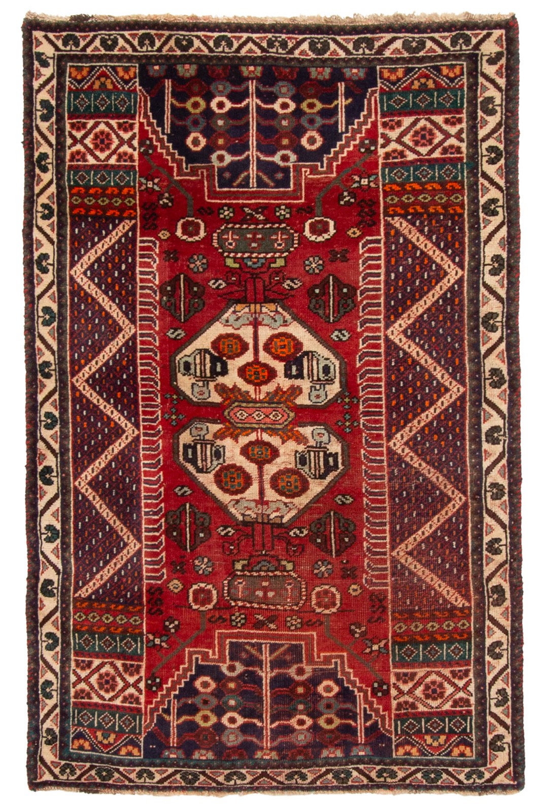 Vintage 3’1″ x 5’1″ Traditional Hand Knotted Vegetable Dye Wool Area Rug