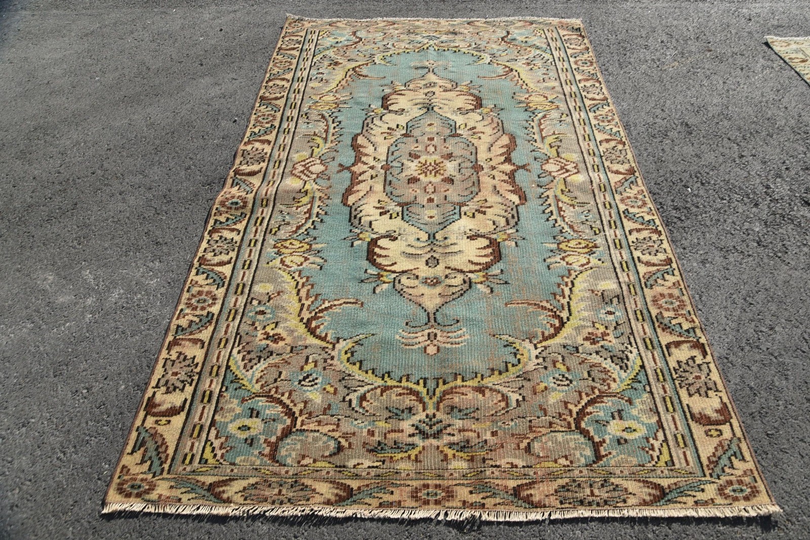 Turkish Vintage Rug 5,1×8,4 ft (155×256 cm), Brown Abstract Wool Rug