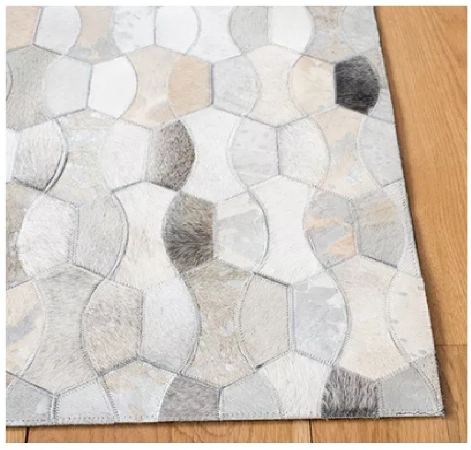 Leather Carpet Patchwork Natural Cowhide Hair on Leather Modern Design RoomAA83