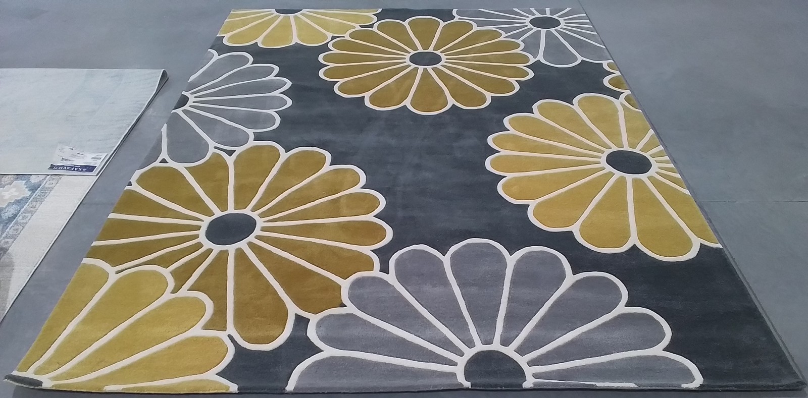GREY / YELLOW 7′-6″ x 9′-6″ Back Stain Rug, Reduced Price 3172810396 SOH705A-8