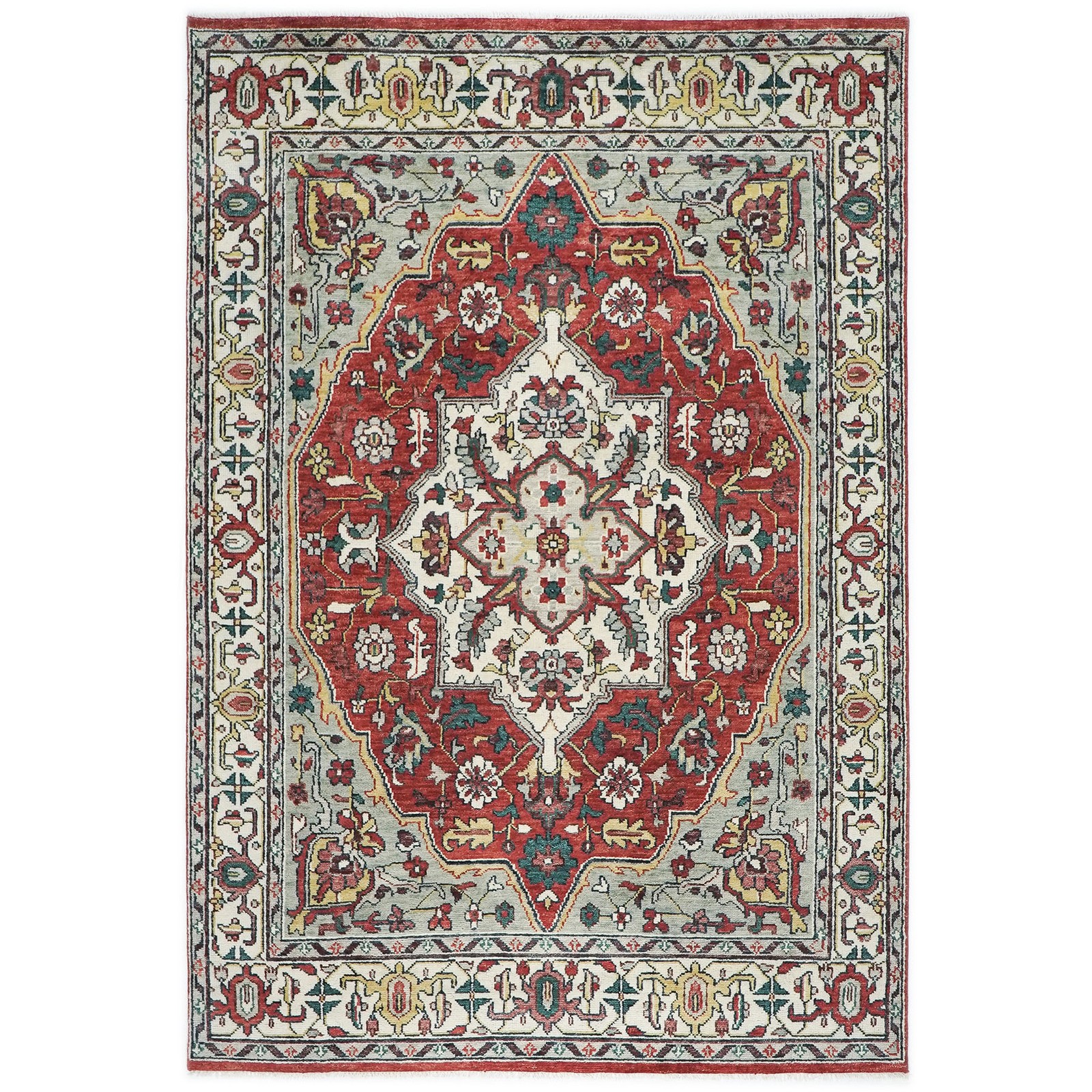 9’8″x13’11” Hand Knotted Wool Rust Oushak Herizz Rug