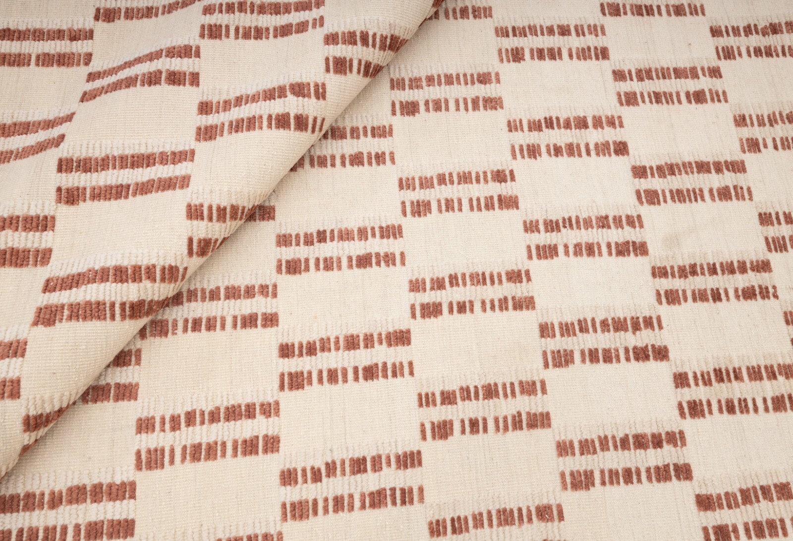 9X12 Cream Brown Moroccan Inspired Bohemian Geometric Soft Wool Handmade Rug