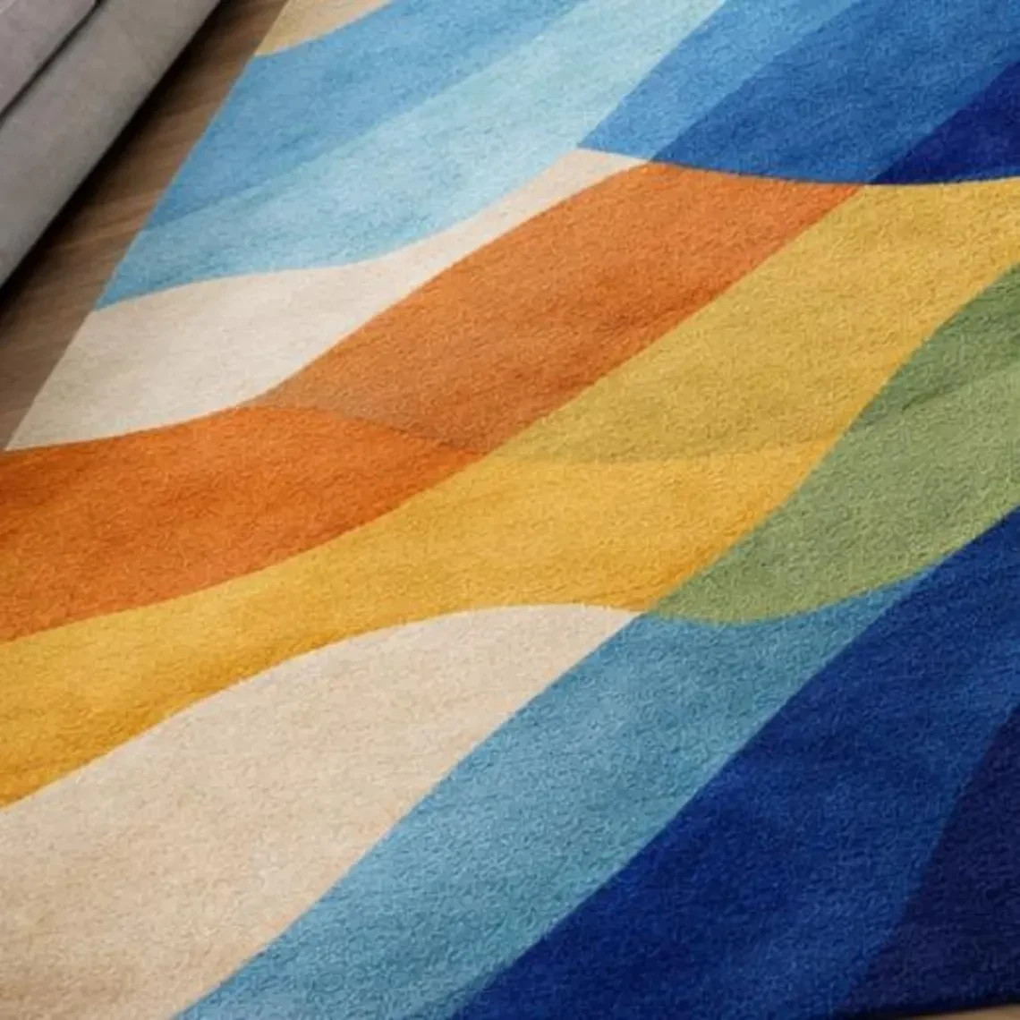 Hand Tufted Wool Area Rug Modern Abstract Geometric Living Room Large Carpet