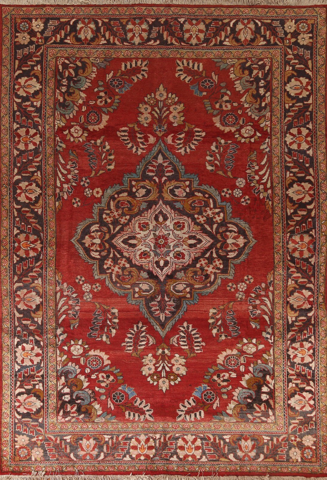 Lilian Floral Traditional Area Rug 7×10 ft. Hand-knotted Wool Vintage Carpet
