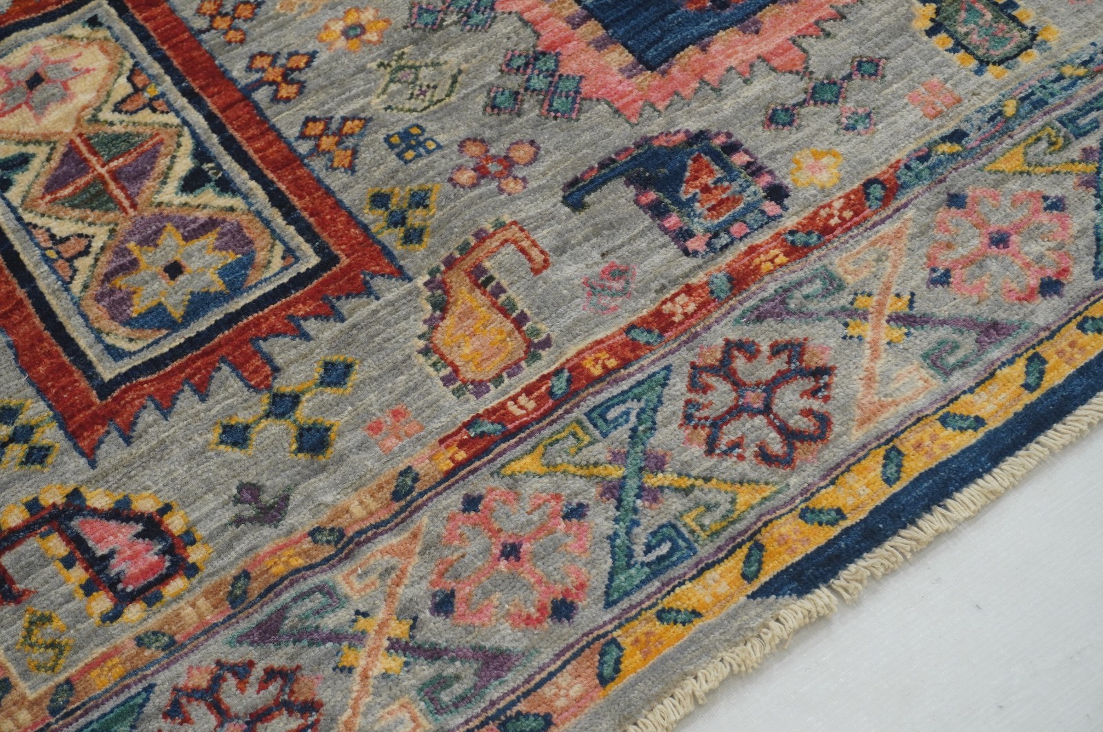 4×6 ft Blue Samarkand Afghan Hand Knotted Wool Oriental Area Rug