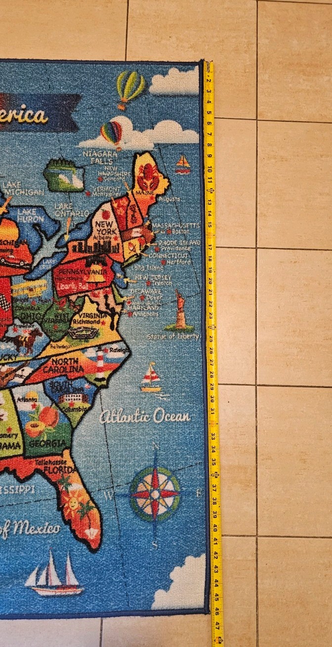 46″x52″ Map Of The United States Rug