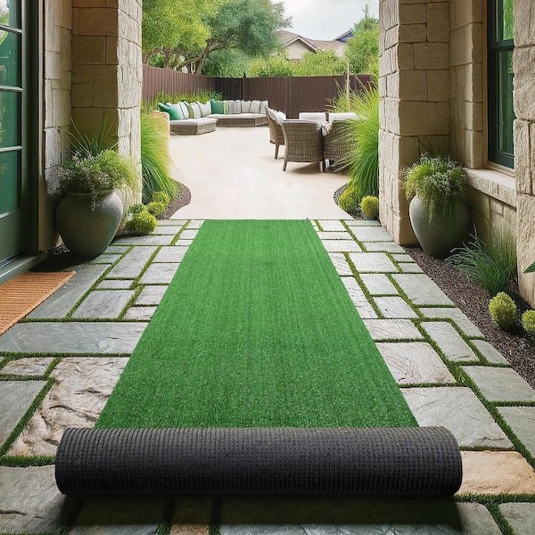 Artificial Grass Runner Rug 3×10 Green Indoor Outdoor Waterproof Turf Carpet Mat