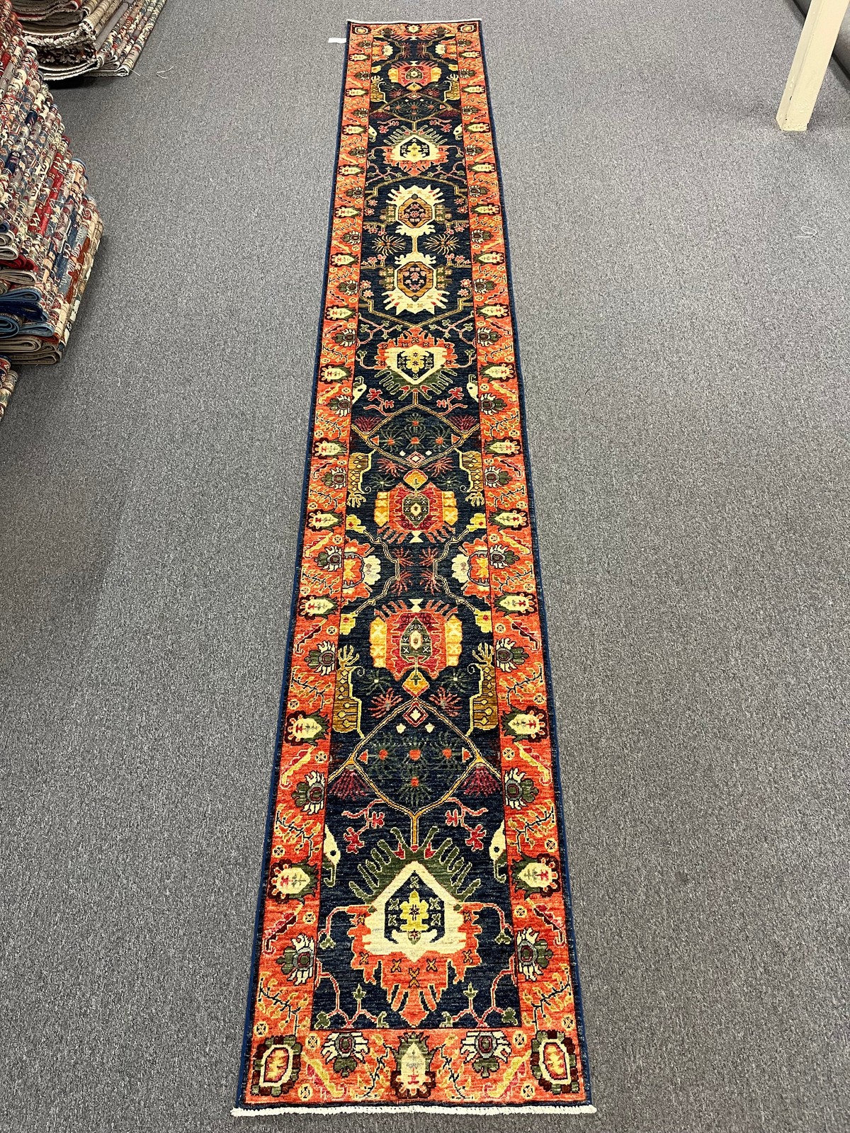 2′ 6″X18 Afghan Bijar Handmade Wool Runner Rug # 14142