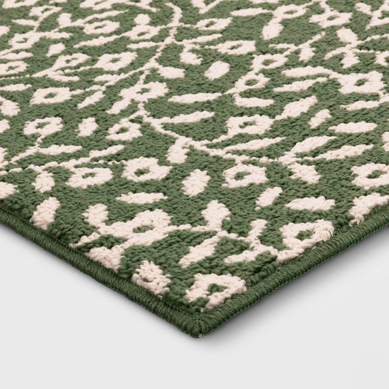 2’x3′ Botanical Washable Accent Rug Fern Green
