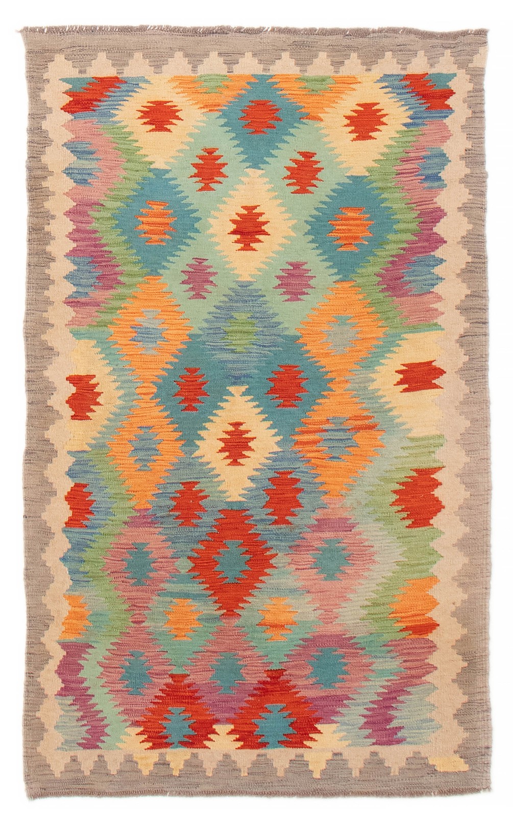 Vintage Hand Woven Area Rug 3’7″ x 6’0″ Traditional Wool Oriental Carpet