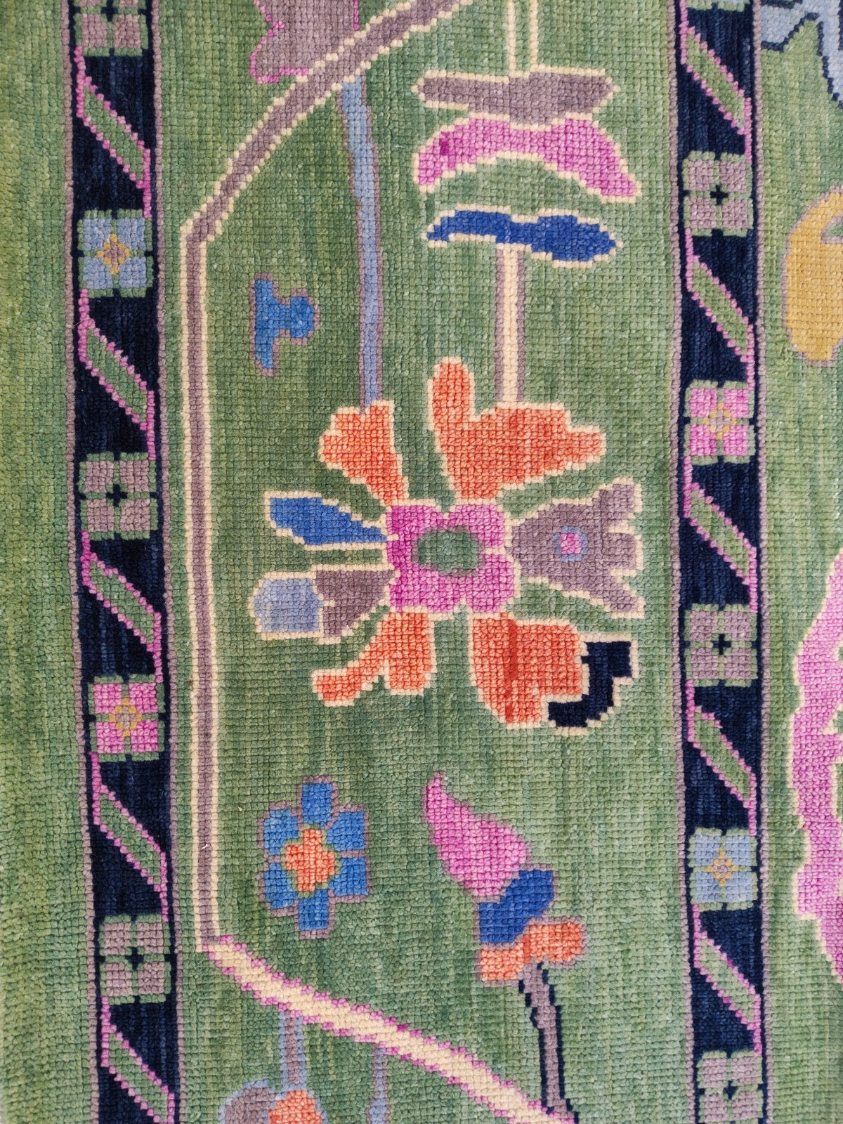 12×15 ft Green Turkish Oushak Rugs Hand Knotted Area Rugs For Livingroom Bedroom