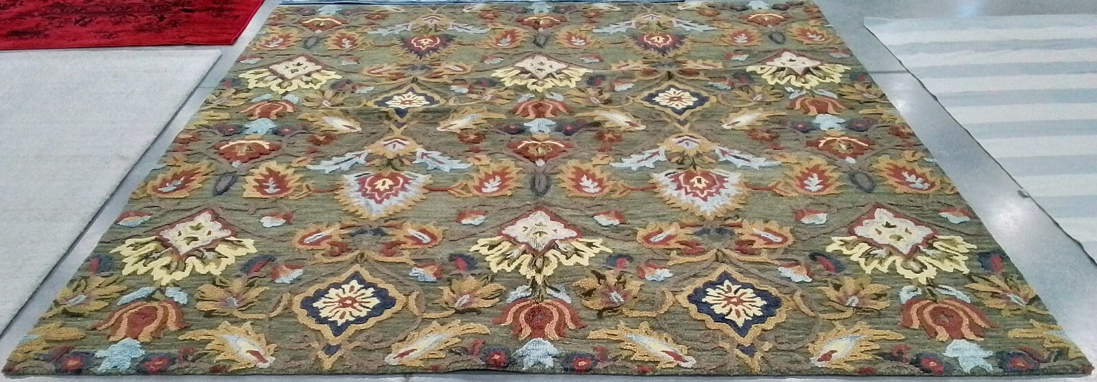 GREEN MULTI 10′-0″ x 10′-0″ Back Stain Rug Reduced Price 1172774046 BLM402B-10SQ