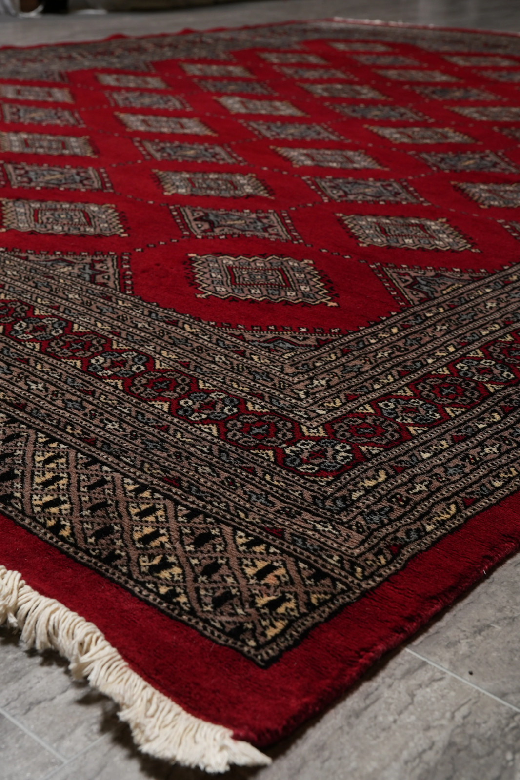 6.9 x 9 Jaldar Diamond Bokara Pattern Pakistan Rug #F-4611