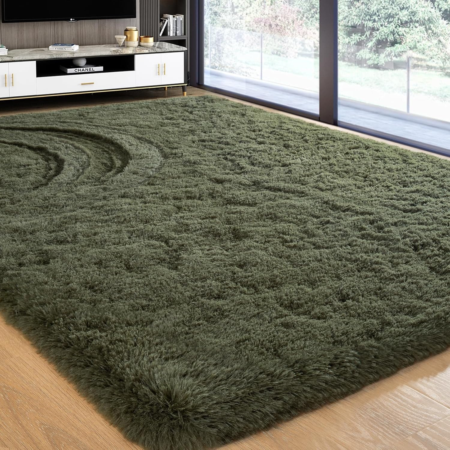 Rug for Bedroom 4X5.3 Feet Area Rug for Living Room Super Soft Shaggy Rugs for K
