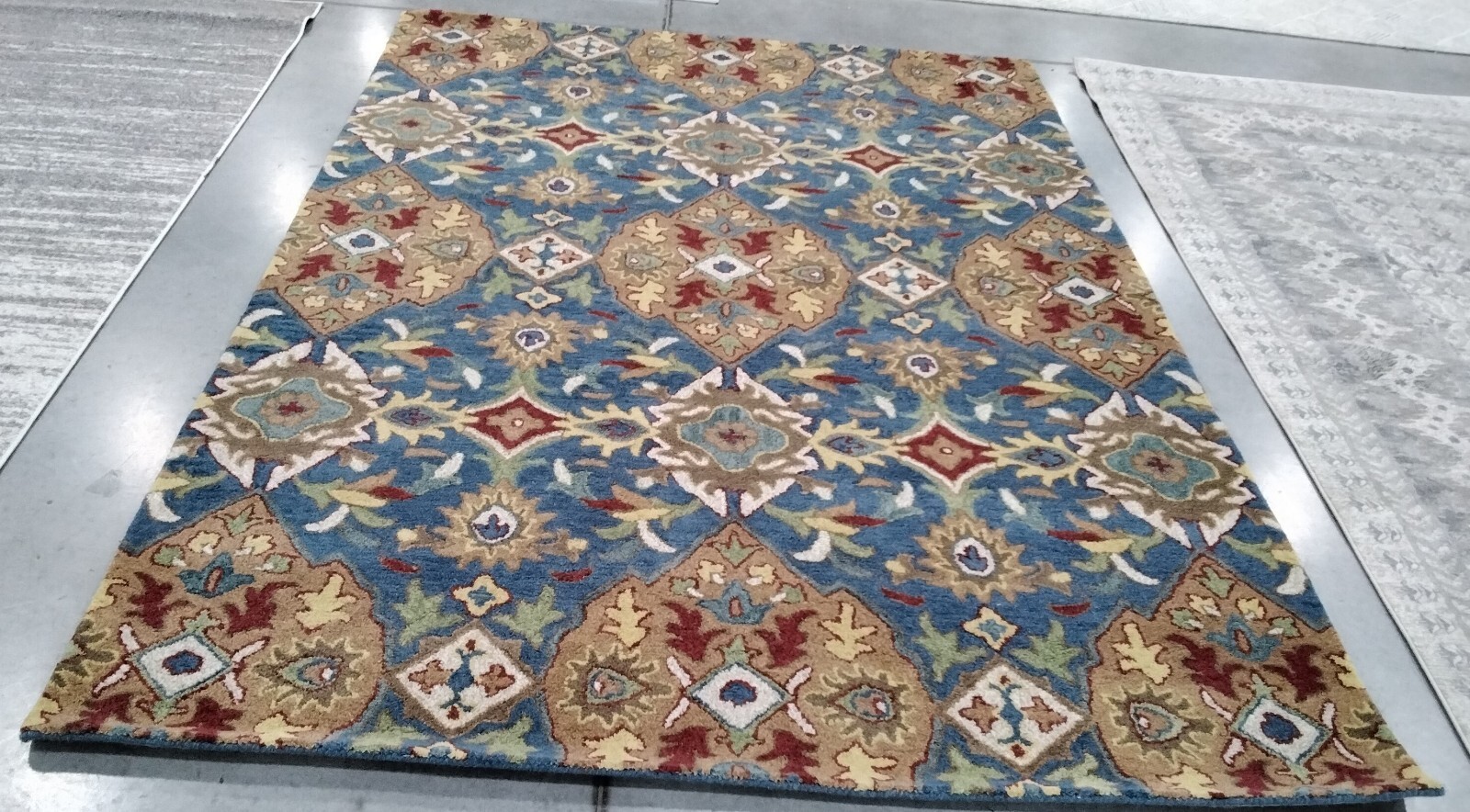 CAMEL / BLUE 6′ X 9′ Hole in Rug, Reduced Price 1172743314 HG653A-6