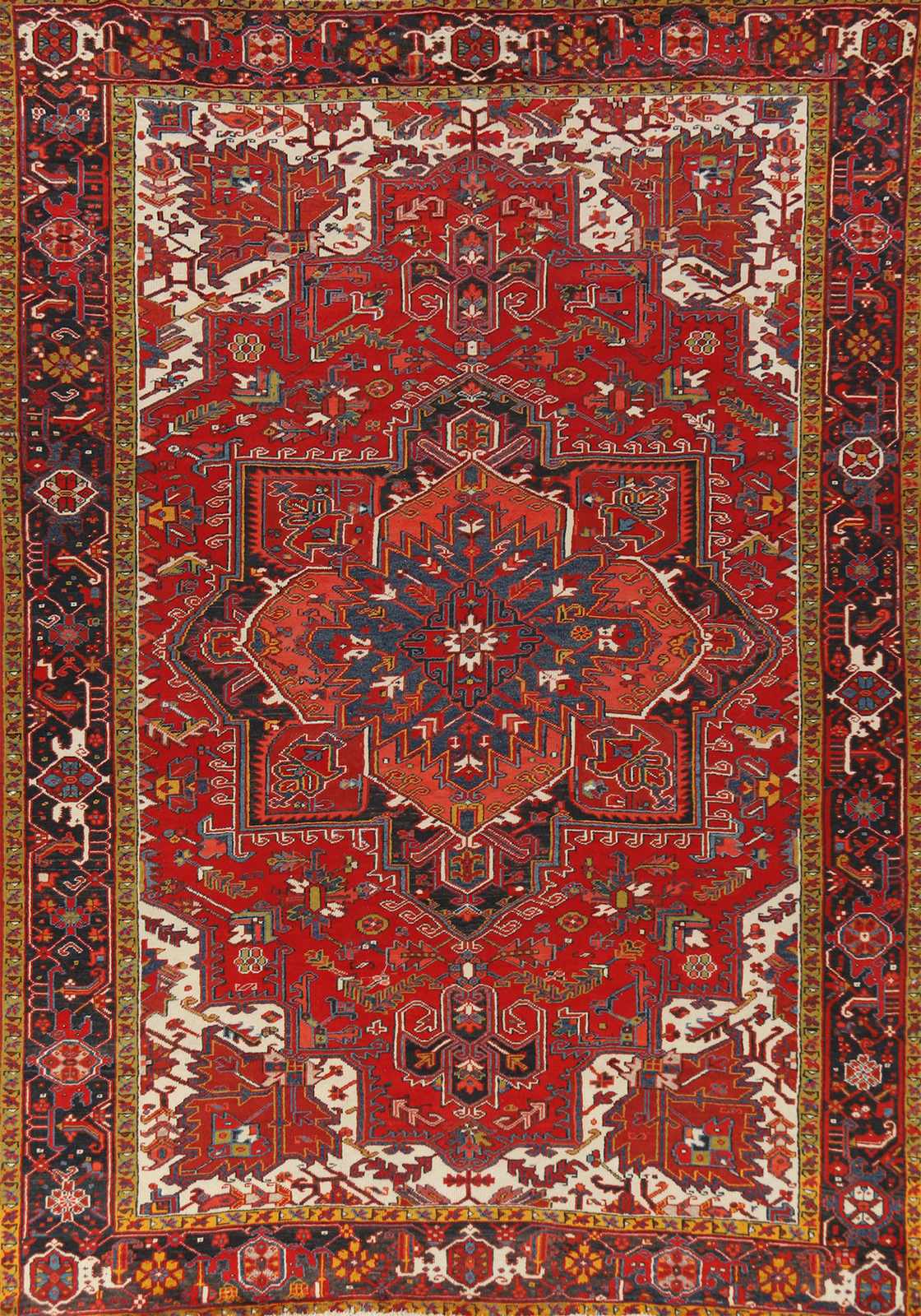 Tribal Traditional Vintage Hand-made Geometric Wool Heriiz Rug Area Carpet 8×11