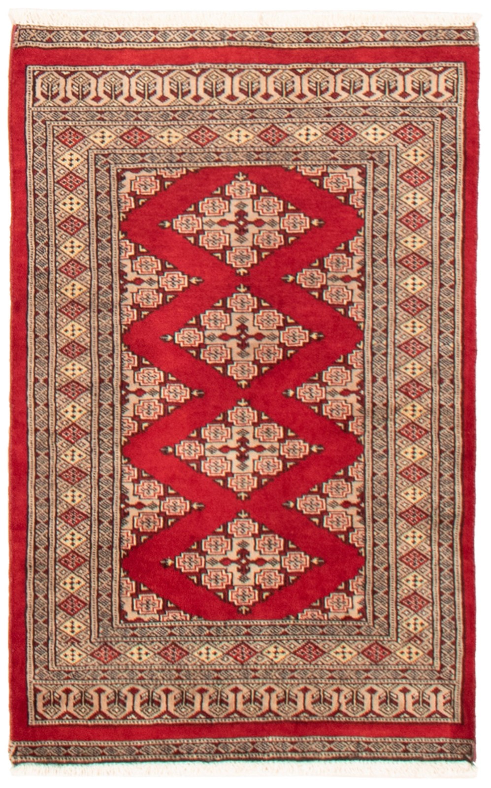 Traditional Hand-Knotted Geometric Carpet 2’7″ x 4’1″ Oriental Wool Area Rug