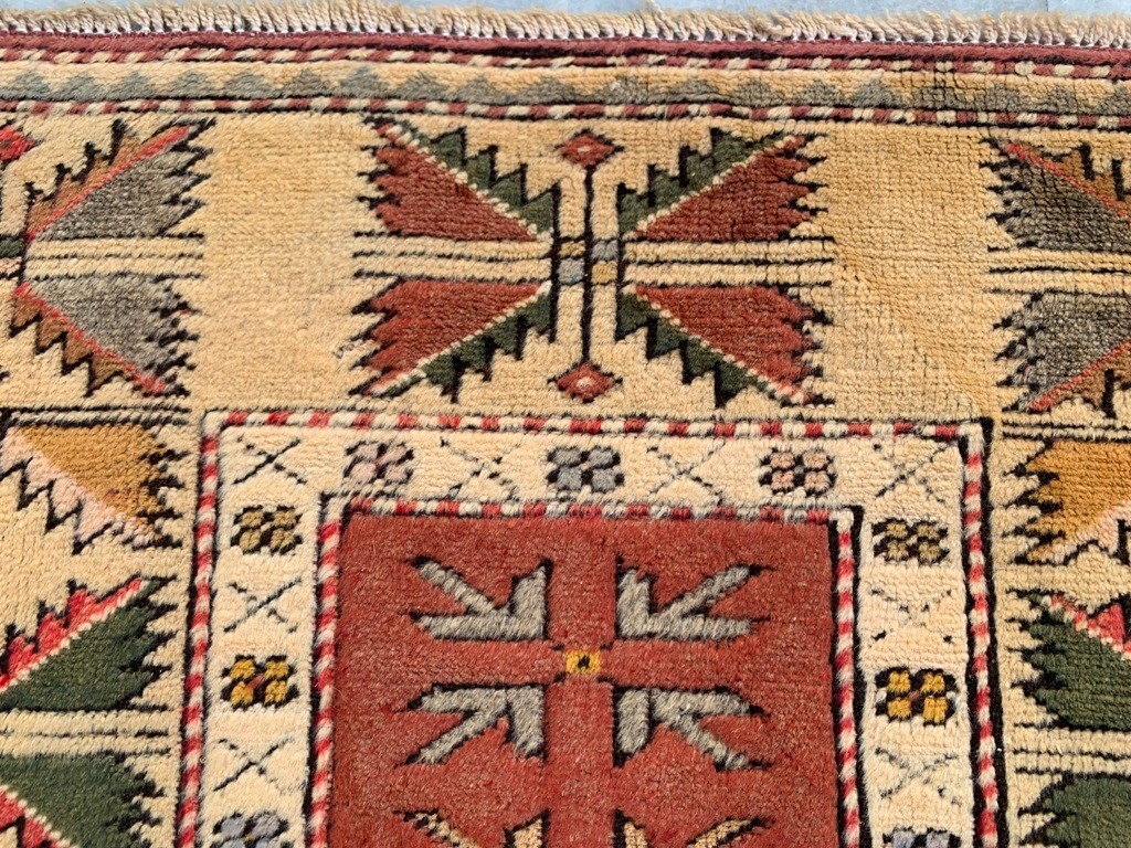 3x5ft Vintage Turkish Hand knotted Rug Authentic Kesray Traditional Kilim Rug