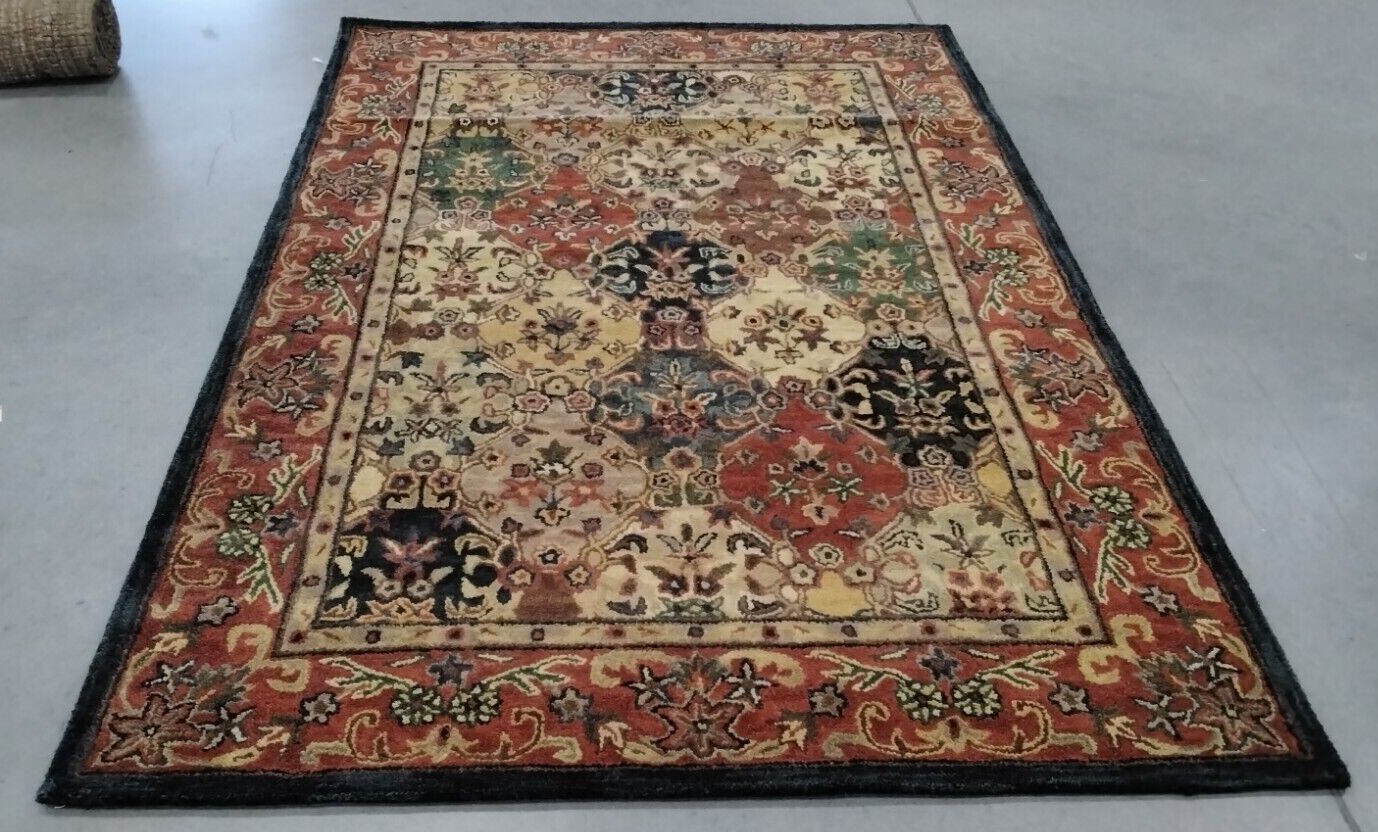 BEIGE / BURGUNDY 6′ X 9′ Back Stain Rug, Reduced Price 1172711192 HG911B-6