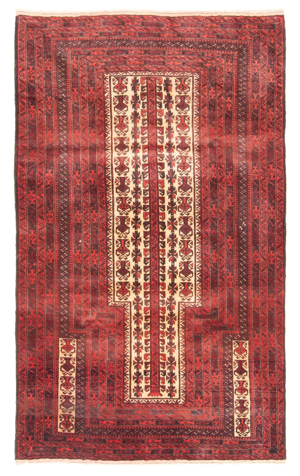 Vintage Hand-Knotted Area Rug 2’10” x 4’9″ Traditional Oriental Wool Carpet