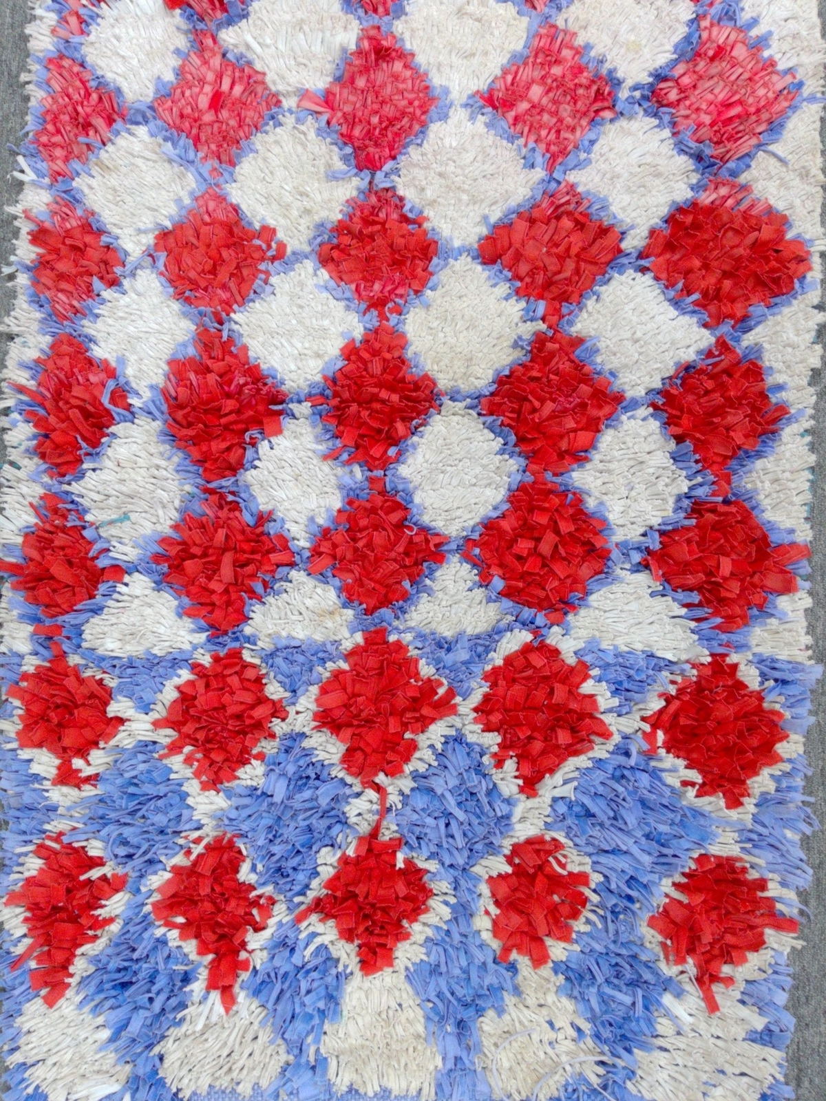 Vintage Moroccan Handmade Boucherouite Area Rug – 6 FT x 2 FT 6