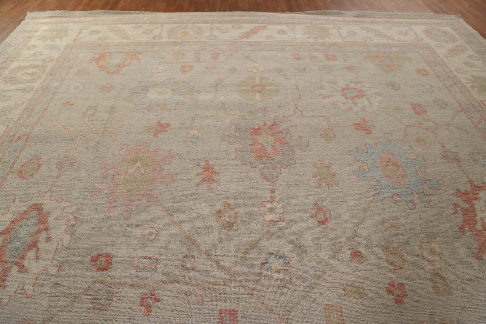 Turkish Oushak Palace Size Rug 12×15 Vegetable Dye Oriental Handmade Wool Carpet