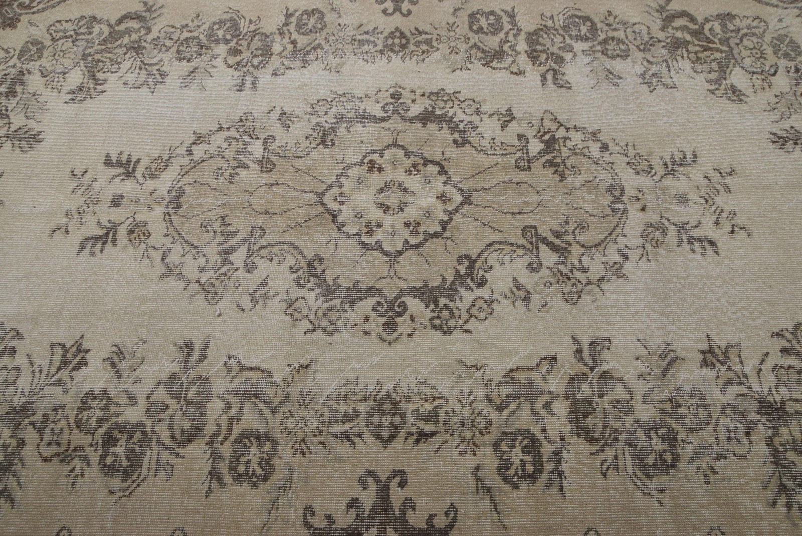 Vintage 5,9×9,4 ft Rug, Turkish Rug, Beige Ikat Rug Wool