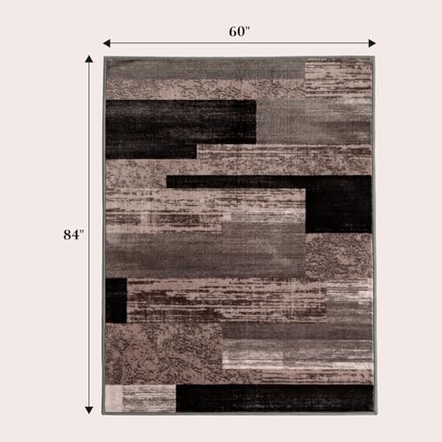 5×7 Washable Area Rugs for Living Room and Bedroom, Vintage Checkered Pattern