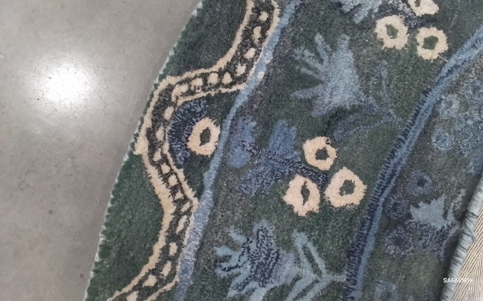AQUA / GREEN 6′-0″ x 6′-0″ Flaw in Rug, Reduced Price 1172797856 AN411Y-6R